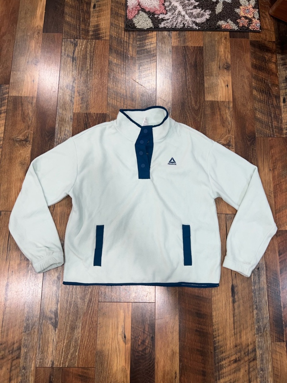 Reebok Mint Fleece Pullover with Navy Trim